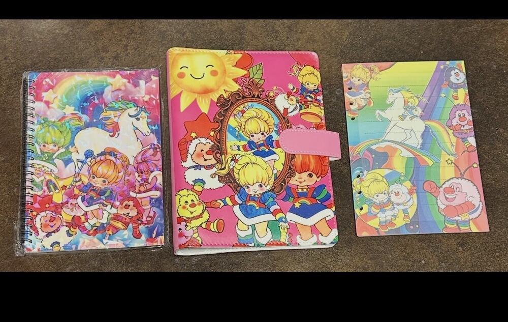 Rainbow Brite size A5 Binder w/ stationery paper and notebook
